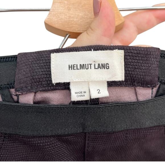 Helmut Lang Plum Embossed Leather‎ Skinny Leggings Pants Purple Size 2 - Picture 9 of 11